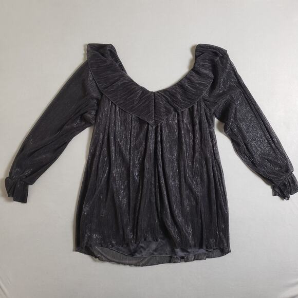 TULAROSA‎ Sabine Mini Dress Sheer Medium LBD Ruffled, Blouson Sleeves - Picture 3 of 11